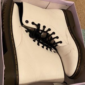 White combat boots